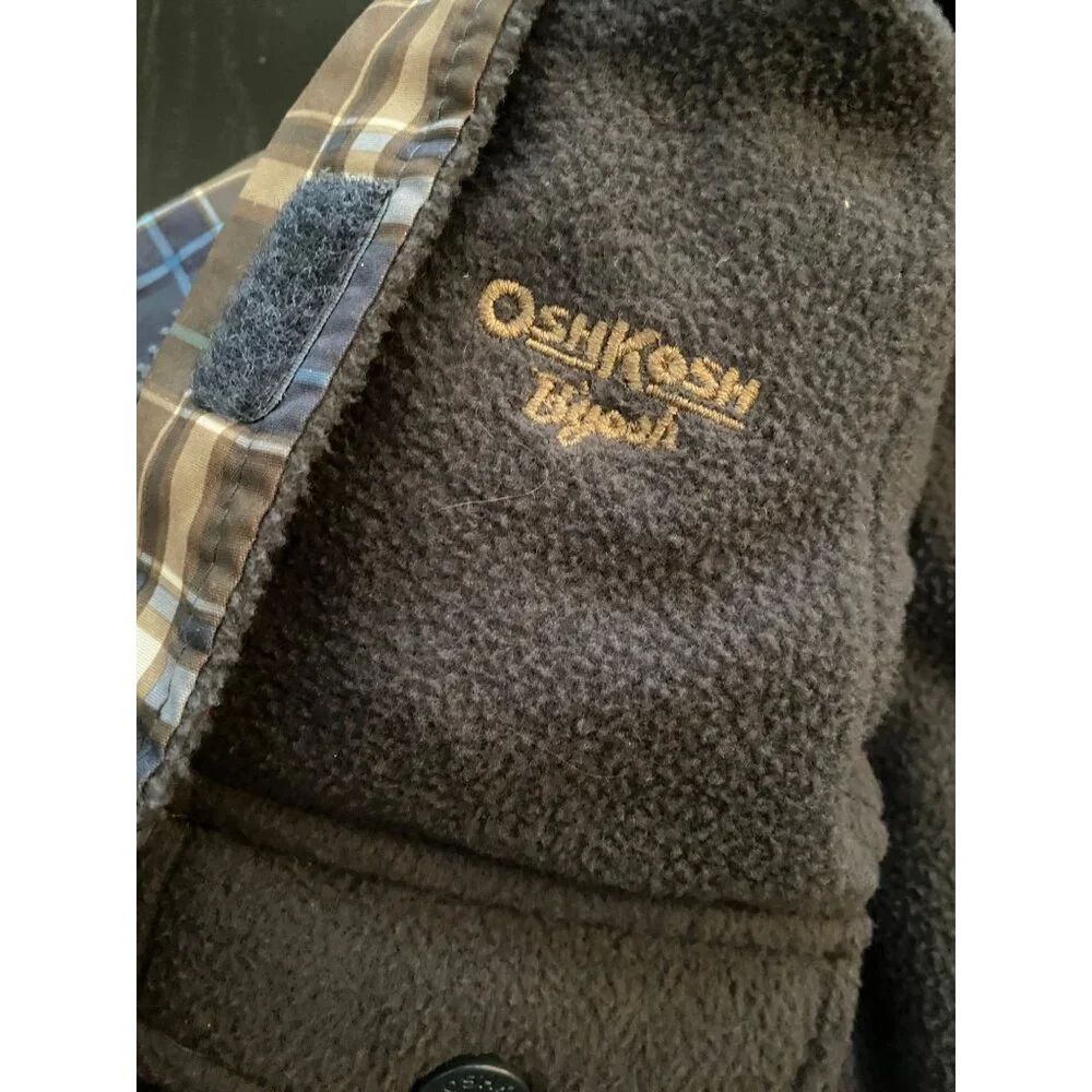 OshKosh B'Gosh Reversible All-Season Jacket Toddler‎ 12mth Plaid/Fleece Full-Zip